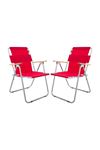 Bofigo 2 Pieces Folding Chair Camping Chair Balcony Chair Foldable Picnic and Garden Chair Red