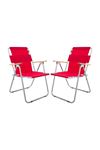 Bofigo 2 Pieces Folding Chair Camping Chair Balcony Chair Foldable Picnic and Garden Chair Red