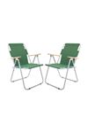 Bofigo 2 Pieces Folding Chair Camping Chair Balcony Chair Foldable Picnic and Garden Chair Green