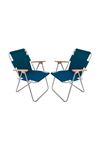Bofigo 2 Pieces Folding Chair Camping Chair Balcony Chair Foldable Picnic and Garden Chair Blue