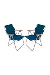 Bofigo 2 Pieces Folding Chair Camping Chair Balcony Chair Foldable Picnic and Garden Chair Blue