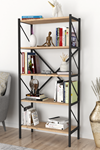 Bofigo Decorative 5 Shelf Bookcase Metal Bookcase Pine