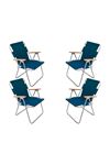 Bofigo 4 Pieces Folding Chair Camping Chair Balcony Chair Foldable Picnic and Garden Chair Blue
