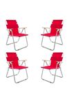Bofigo 4 Pieces Folding Chair Camping Chair Balcony Chair Foldable Picnic and Garden Chair Red