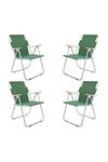 Bofigo 4 Pieces Folding Chair Camping Chair Balcony Chair Foldable Picnic and Garden Chair Green