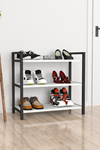 Bofigo Decorative 3 Shelf Shoe Rack Metal Shoe Rack White