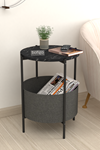 Bofigo Coffee Table with Bag Newspaper Holder Bookshelf  Flowerpot Bendir