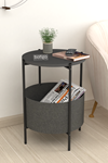 Bofigo Coffee Table with Bag Newspaper Holder Bookshelf  Flowerpot Anthracite