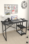  Bofigo 60x120 cm 2 Raflı Çalışma Masası Bilgisayar Masası Ofis Ders Yemek Masası Antrasit