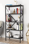 Bofigo Decorative 5 Shelf Bookcase Metal Bookcase Anthracite