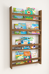 Bofigo 4 Shelves 120 x 70 Cm Montessori Bookshelf Educational Children's Bookcase Walnut