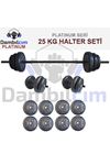 Dambılcım Platinum 25 KG Halter Seti 25 KG Dambıl Seti Ağırlık Seti Vücut Geliştirme Aleti