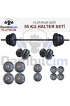 Dambılcım Platinum 55 KG Halter Seti 55 KG Dambıl Seti Ağırlık Seti Vücut Geliştirme Aleti