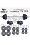 Dambılcım Platinum 65 KG Halter Seti 65 KG Dambıl Seti Ağırlık Seti Vücut Geliştirme Aleti