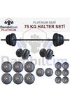 Dambılcım Platinum 75 KG Halter Seti 75 KG Dambıl Seti Ağırlık Seti Vücut Geliştirme Aleti