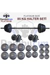 Dambılcım Platinum 85 KG Halter Seti 85 KG Dambıl Seti Ağırlık Seti Vücut Geliştirme Aleti