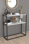 Bofigo Metal Leg Dresuar Decorative Shelf Dresuar Console Metal Dresuar White