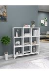 Bofigo Cube Bookshelf with 9 Sections and Shelves Square Bookcase Library White