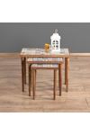 Bofigo Wooden Tile Center Table Wooden Solid Wood Coffee Table 62x32 Cm Black