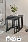 Bofigo 3-Set Metal Nesting Table Nesting Table Nesting Table Center Table Side Table Anthracite