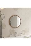Bofigo 45 Cm Rio Banyo Aynası Dekoratif Lavabo Aynası Yuvarlak Ayna Ceviz