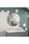 Bofigo 60 Cm Porto Banyo Aynası Dekoratif Lavabo Aynası Yuvarlak Ayna Çam