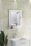 Bofigo 45x60 Cm Verona Banyo Rafı Lavabo Rafı Aynalı Raf Banyo Aynası Beyaz