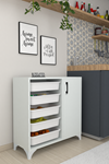 Bofigo Kitchen Cabinet with 5 Baskets Multi-Purpose Cupboard Crisper White