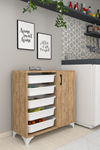 Bofigo 5 Basket Kitchen Cabinet Multi-Purpose Cabinet Crisper Pine