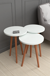 22-01-01 Wooden Leg Nesting Table WHITE