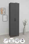 Bofigo 8 Shelves and 2 Doors Multi-Purpose Wardrobe Anthracite