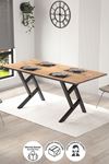 Bofigo Yemek Masası Metal Ayaklı Mutfak Masası 85 x 180 Cm Yıldız Ayaklı Çam