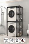 Bofigo Çamaşır Makinesi Dolabı Kurutma Makinesi Dolabı Metal Banyo Dolabı Mısra Antrasit