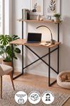 20-24-02 Atay Study Desk with Top Shelf / Computer Desk - Pine