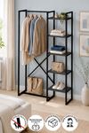 26-06-08 Loftix Open Hall Tree / Freestanding Entryway Coat Rack with Shelves (Anthracite)
